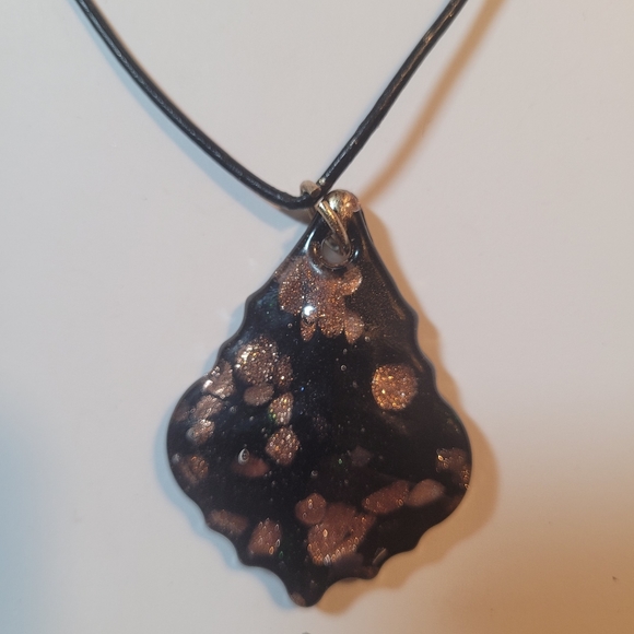 Acrylic pendent on leather string with  lobster lock - Picture 2 of 5